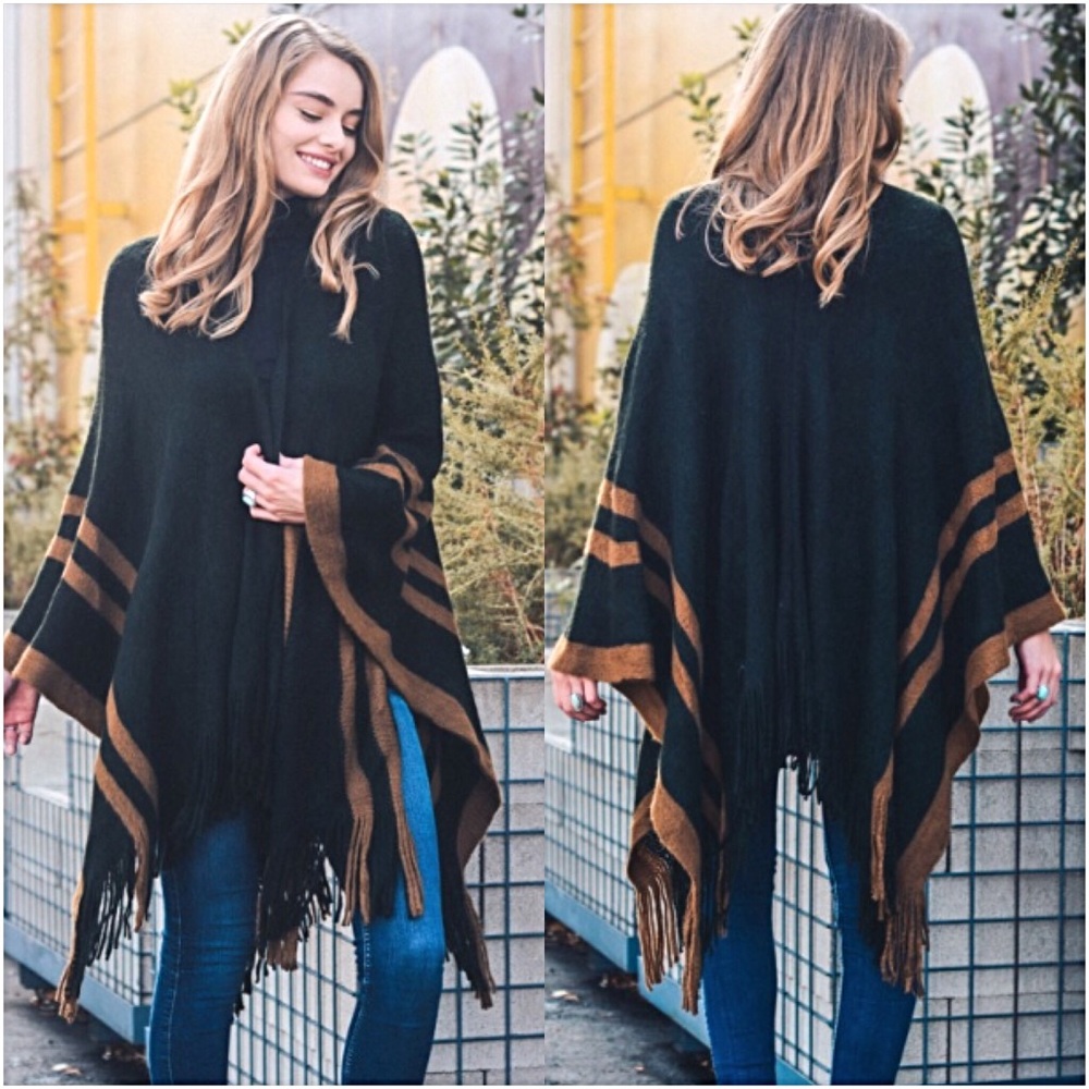 Gorgeous Cozy Kimono Cardi Sweater Ruana Wrap O/S - Picture 1 of 4